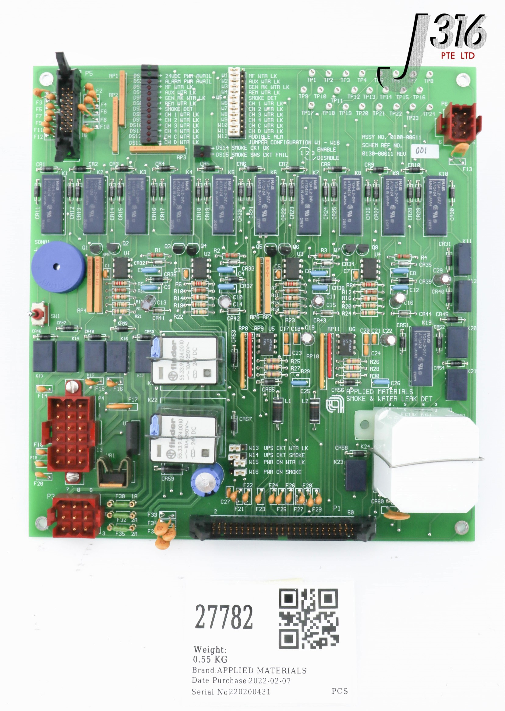 K 27782 APPLIED MATERIALS PCB ASSY, SMOKE AND WATER LEAK DET 0100